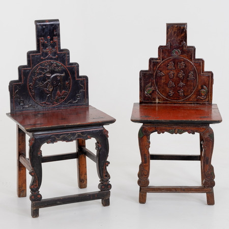 Paar chinesische Holzstühle