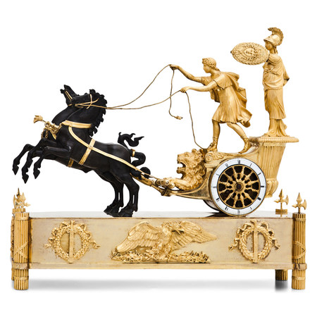 Pendule mit Streitwagen des Telemachos, Paris frühes 19. Jahrhundert