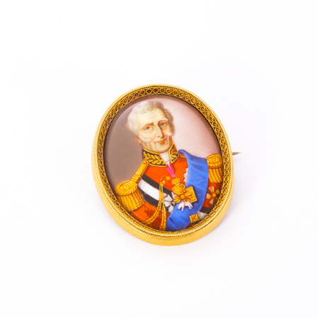 Brosche mit Miniatur des Duke of Wellington, England, 19. Jh.