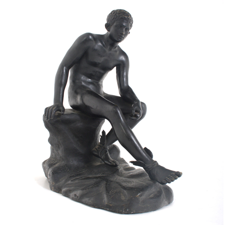 ‚Ruhender Hermes‘ des Lysippos, Neapel, 2. Hälfte 19. Jahrhundert Bronze