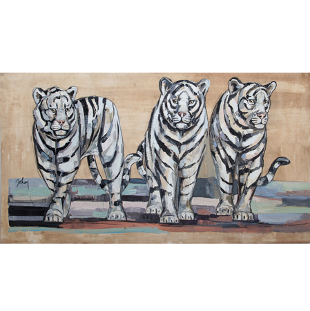 Gemälde von Marta Johan Milossis - Trois Tigres blancs