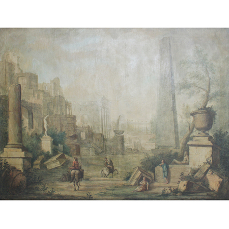 Italienische Landschaft mit Ruinenkulisse, 18. Jahrhundert