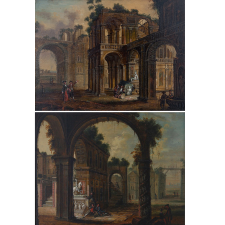 Architektur Capricci, sig. Stöcklin, 2. Hälfte 18. Jahrhundert