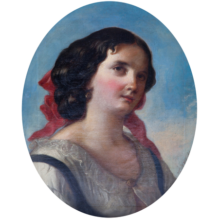 Friedrich Schilcher, Biedermeier Portrait einer jungen Dame, Wien 19. Jahrhundert