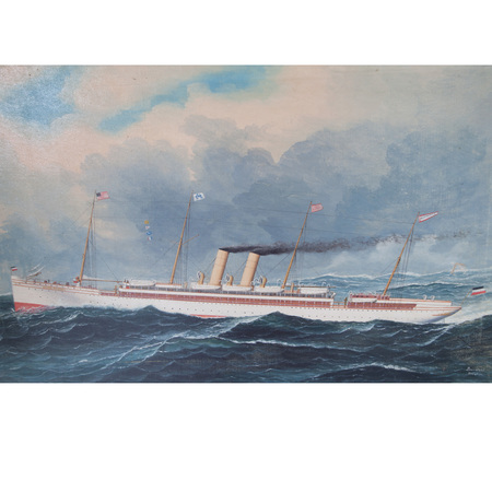 Schiffsportrait, Kaiser Wilhelm II, sig. Beerwald, Hoboken um 1900