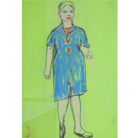 Josef Steiner (1899-1977), Frau im blauen Kleid, um 1955