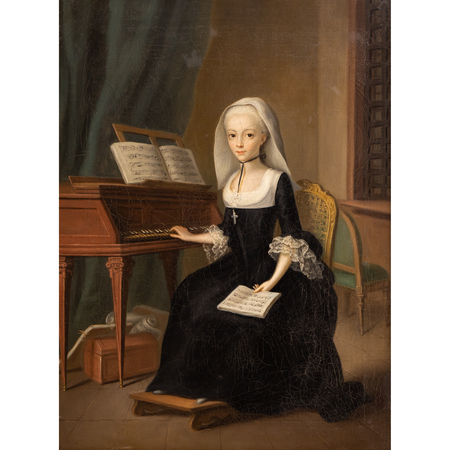Junge Witwe am Klavier, 2. Hälfte 18. Jahrhundert