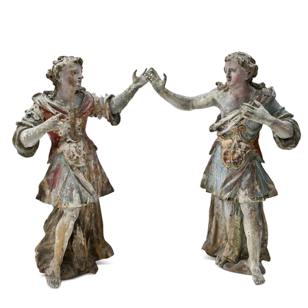 Barockes Engelspaar, süddeutsch, 17. Jahrhundert