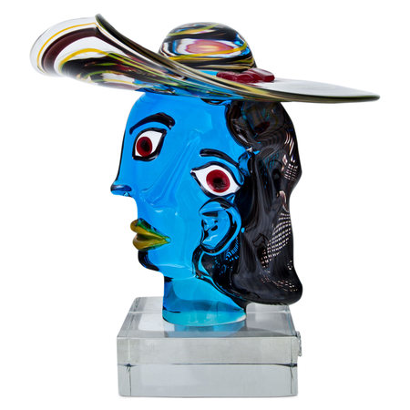 Murano Glasskulptur ‘Omaggio a Picasso’ von Walter Furlan