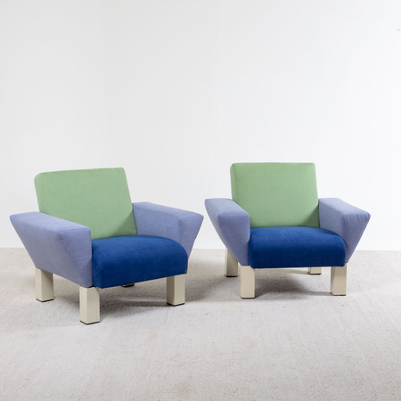 Paar Lounge Sessel, Model “Westside” von Ettore Sottsass für Knoll, Italien 1982