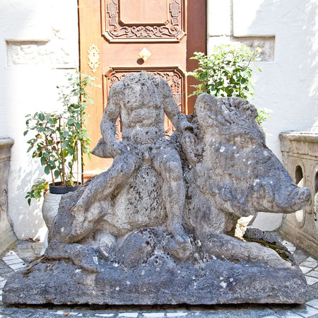 Sandstein Skulptur Wildschwein, 1750-1770