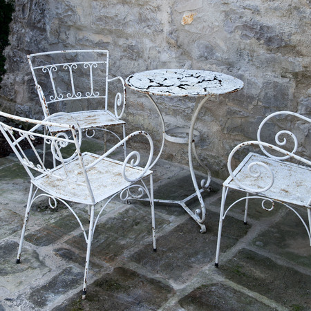 Gartenstühle mit Tisch, 1950er Jahre