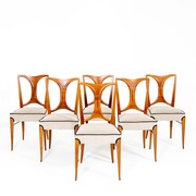 Esszimmer Stühle im Stil von Paolo Buffa, Italien Mitte 20. Jahrhundert