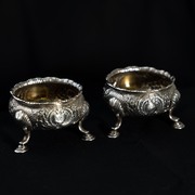 Paar Salieren aus Silber, London, Mitte 18. Jahrhundert