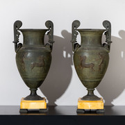 Paar Volutenkrater nach der Antike, Italien 19. Jahrhundert