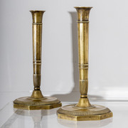 Paar Messing Kerzenhalter, 19. Jahrhundert
