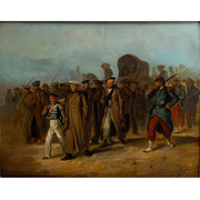 Alfred Darjou (1832-1874) Französische Soldaten geleiten eine Zug von kriegsversehrten Gefangenen