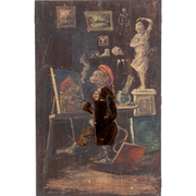 Selbstportrait des Malers als Affe, attr. Jules Alexandre Grün (1868-1934)