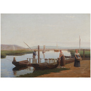 Carl Thomsen (1847-1912), Wäscherinnen am Flussufer, 1872.