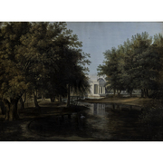 Landschaftsgarten mit klassizistischem Tempel, Deutsch oder Englisch um 1800