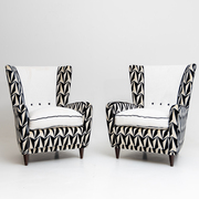 Paar Lounge Sessel, Italienische Manufaktur, Mitte 20. Jahrhundert