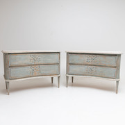 Pair of Painted Chests of Drawers, Denmark, Late 19th Century